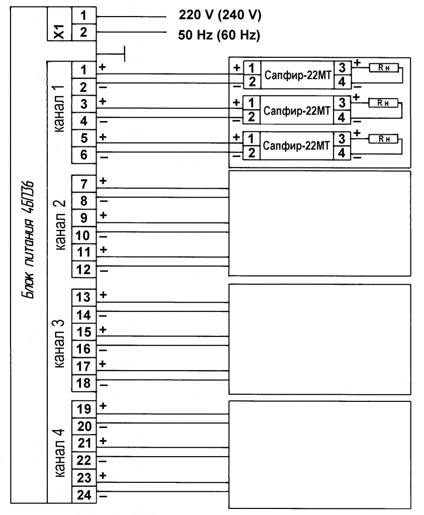 Приложение 7. Схема соединений датчика САПФИР-22МТ